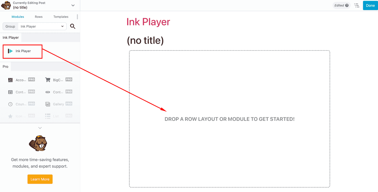 The Ink Player Beaver Builder module