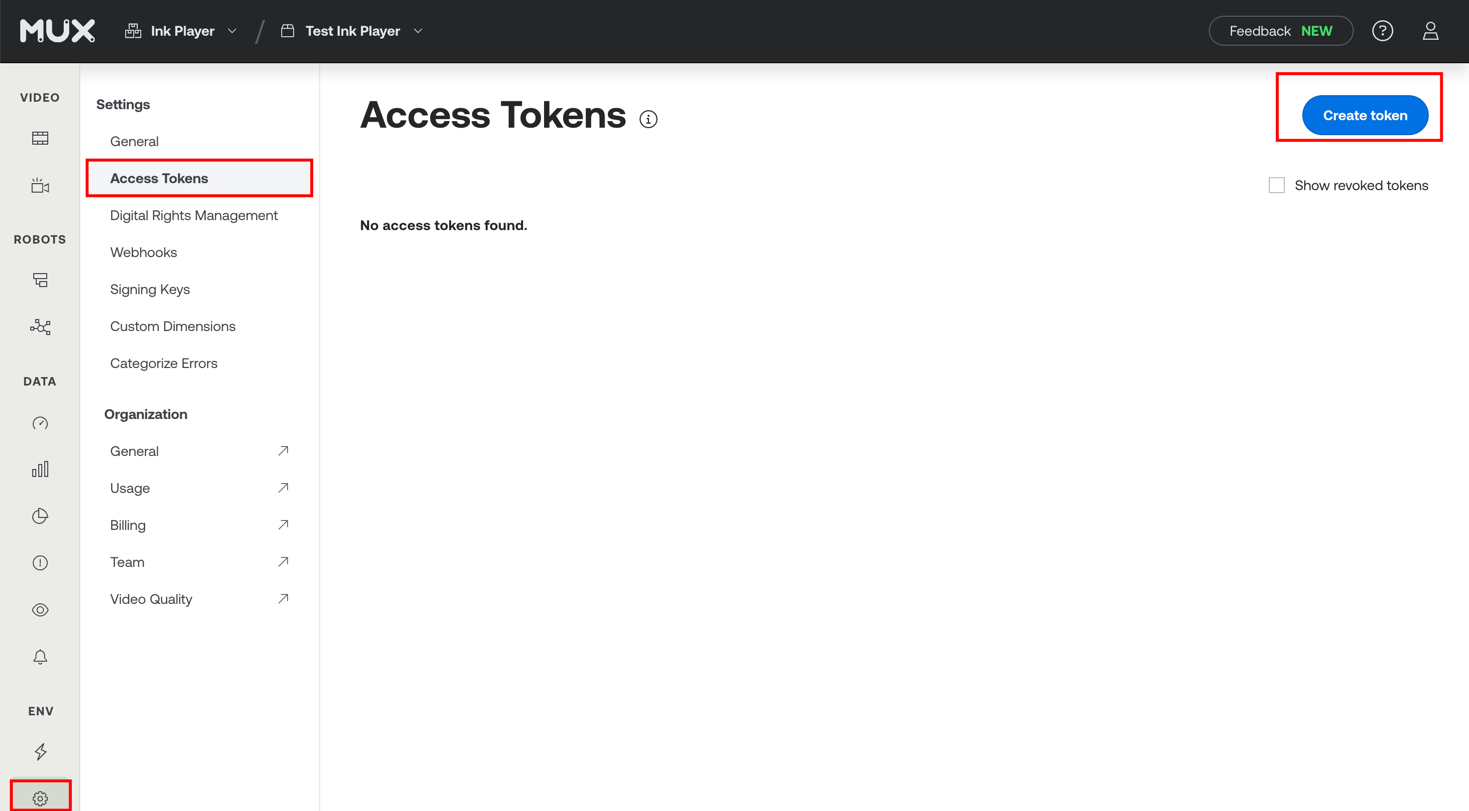 The Access Tokens settings page with the Create token button